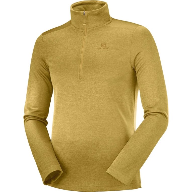 Moletom Salomon Essential Lightwarm Seamless Half Zip Masculino Douradas | PT W43029